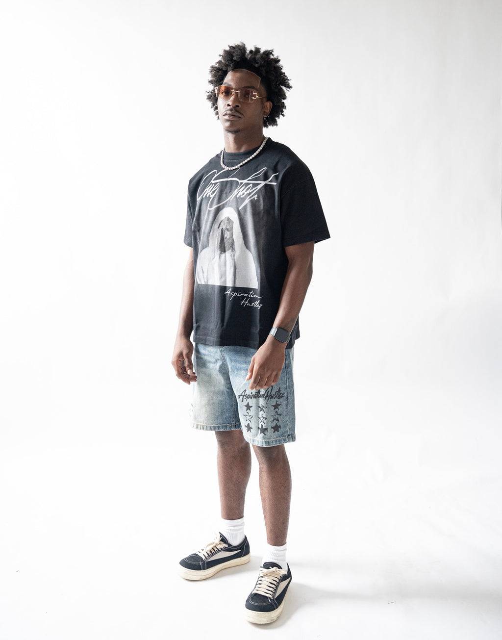 AH Star Denim Shorts